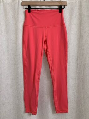 Lululemon Align 25” Double Lined Salmon Red Pink Legging Pant Size 6
